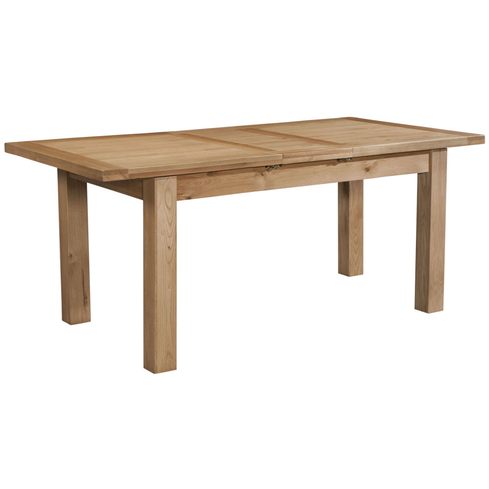 New Oak Small Extending 1 Leaf Dining Table