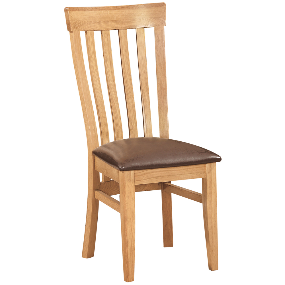 New Oak Toulouse Natural Oak Laquered Chair PU Seat