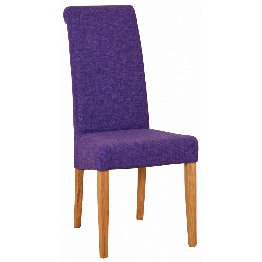 New Oak Purple Fabric Dining Chair