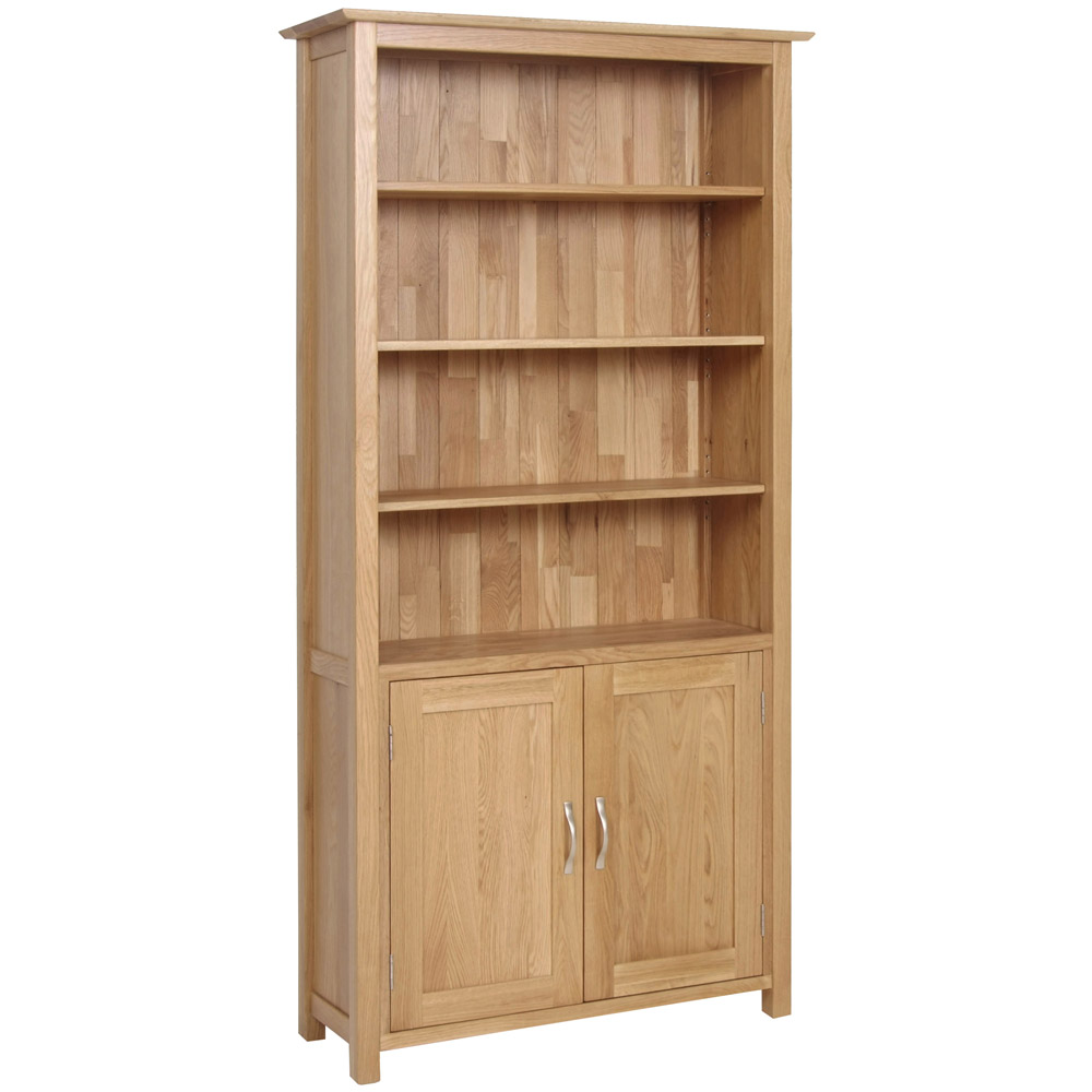 New Oak Tall Bookcase + 2 Door