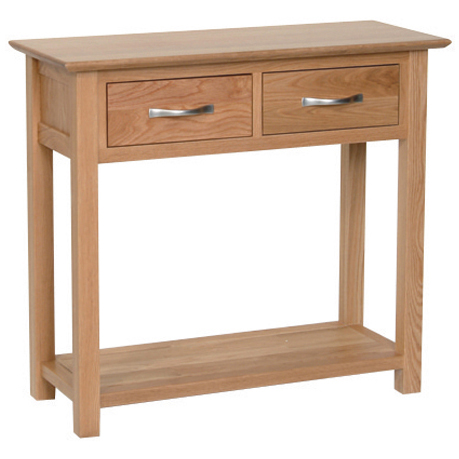 New Oak Console Table + 2 Drawers 
