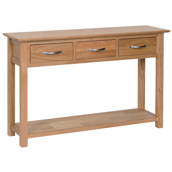 New Oak Console Table + 3 Drawers